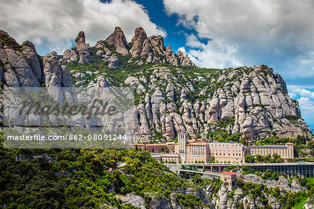 The Benedictine abbey of Santa Maria de Montserrat, Monistrol de Montserrat, Catalonia, Spain