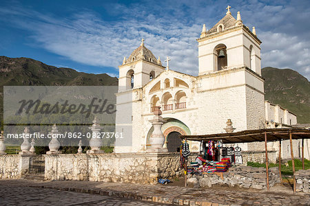 South America,Peru, Colca Canyon, church in indian village of Maca