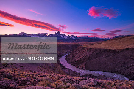 South America, Patagonia, Argentina, Santa Cruz, El Chalten, Fitz Roy at Los Glaciares National Park