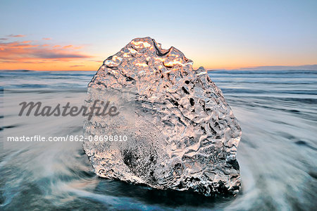 Ice on the beach of Jokulsarlon, Iceland