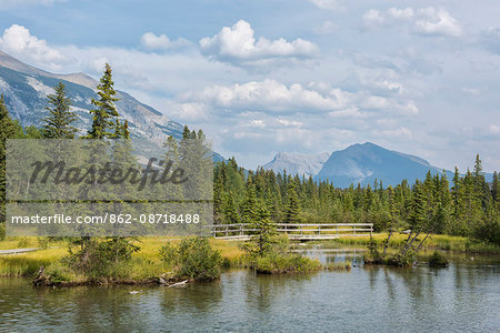 Canada, Alberta, Canmore, Policemans creek boardwalk