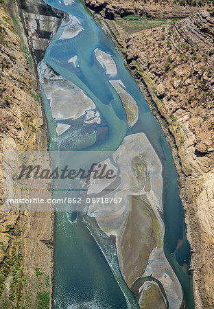 Ethiopia, Amhara Region, Welo.  The 608km-long Tekeze River rises in the central Ethiopian Highlands and flows west, north and then west again until it joins a tributary of the Nile in Sudan.