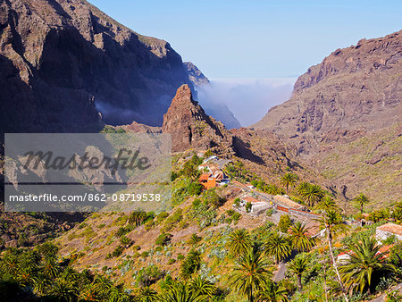 Spain, Canary Islands, Tenerife, Masca, View towards Barranco de Masca.