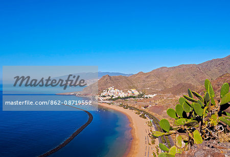Spain, Canary Islands, Tenerife, Santa Cruz de Tenerife, San Andres, Las Teresitas Beach.