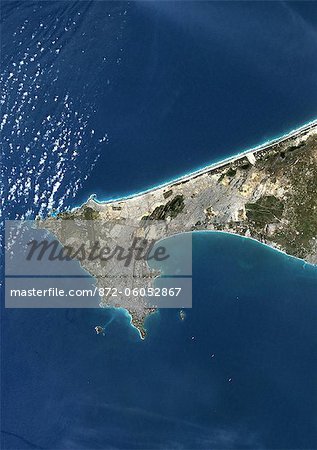 Dakar, Senegal, True Colour Satellite Image. Dakar, Senegal. True colour satellite image of Dakar, capital city of Senegal. Composite of 2 images taken on 4 & 11 November 1999, using LANDSAT 7 data.