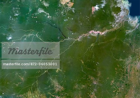 Amazon River, Brazil, True Colour Satellite Image. The river Amazon, one of the longest river in the world with numerous bends and tributaries. Image taken on 15 July 1986 using LANDSAT data.