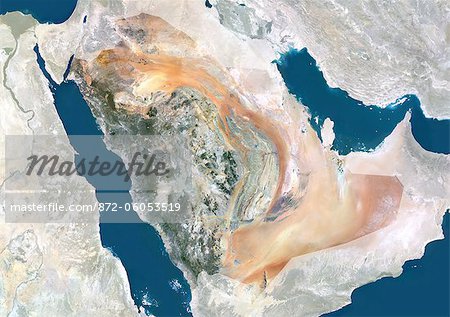 Saudi Arabia, Middle East, Asia, True Colour Satellite Image With Mask. Satellite view of Saudi Arabia (with mask). This image was compiled from data acquired by LANDSAT 5 & 7 satellites. Saudi Arabia, Middle East, Asia, True Colour Satellite Image With Mask. Satellite view of Saudi Arabia (with mask). This image was compiled from data acquired by LANDSAT 5 & 7 satellites.