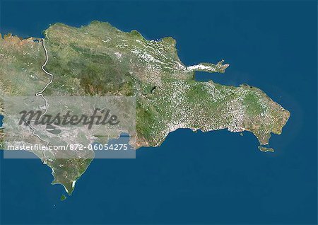 Dominican Republic, True Colour Satellite Image With Border Dominican Republic, True Colour Satellite Image With Border