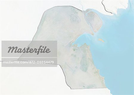 Kuwait, Relief Map With Border and Mask Kuwait, Relief Map With Border and Mask