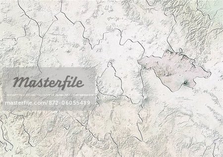 State of Tlaxcala, Mexico, Relief Map