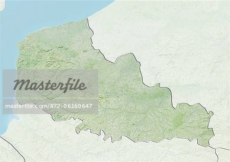 Relief map of Nord-Pas de Calais, France. This image was compiled from data acquired by LANDSAT 5 & 7 satellites combined with elevation data. Relief map of Nord-Pas de Calais, France. This image was compiled from data acquired by LANDSAT 5 & 7 satellites combined with elevation data.