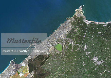 Colour satellite image of Alexandria, Egypt. Image taken on December 23, 2013 with Landsat 8 data.