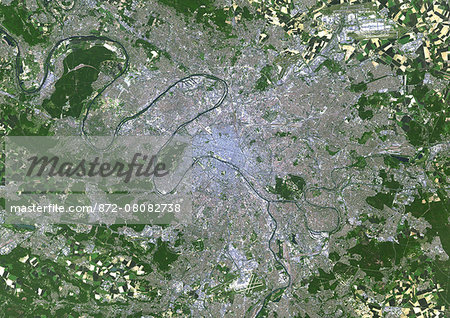 Colour satellite image of Paris, France. Image taken on May 19, 2014 with Landsat 8 data. Colour satellite image of Paris, France. Image taken on May 19, 2014 with Landsat 8 data.