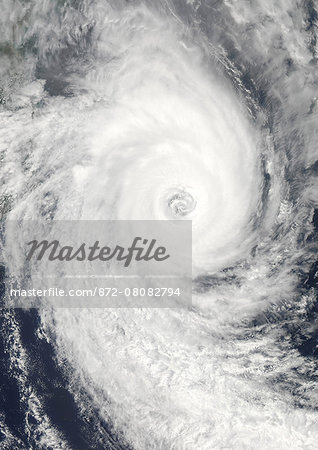 Satellite view of Tropical Cyclone Funso over the Atlantic Ocean. Image taken on January 26, 2012.