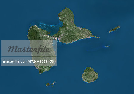 Satellite View Of Guadeloupe This Image Was Compiled From Data Acquired By Landsat Satellites Stock Photo Masterfile Rights Managed Artist Universal Images Group Code 872