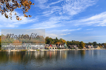 Boathouse Row on the Schuylkill River, Philadelphia, Pennsylvania.