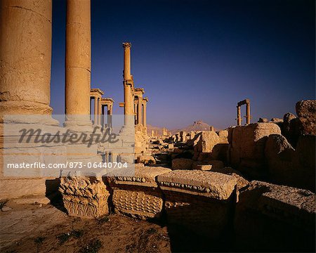 Ancient Pillars and Bricks Palmyra Ruins Syrian Arab Republic