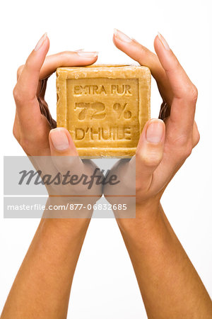 Woman's hands holding soap