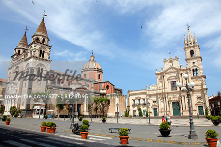Italy, Sicily, province of Catania, Acireale, del Duomo square, the cathedral and san Pietro e Paolo church Italy, Sicily, province of Catania, Acireale, del Duomo square, the cathedral and san Pietro e Paolo church