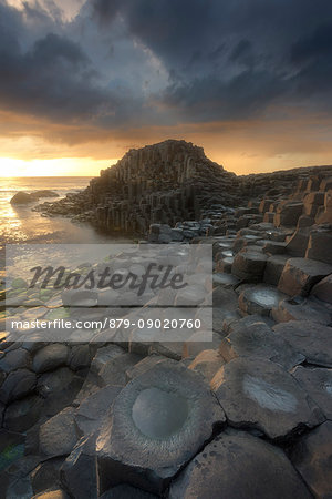 Giant's Causeway, County Antrim, Ulster region, northern Ireland, United Kingdom. Iconic basalt columns.