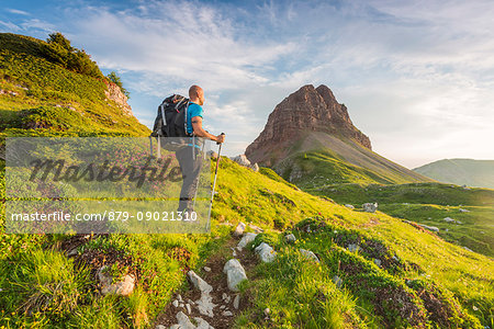 Mountain Palon at sunrise Europe, Italy, Trentino Alto Adige, Non Valley, Nana vallay, Trento district, Cles municipality