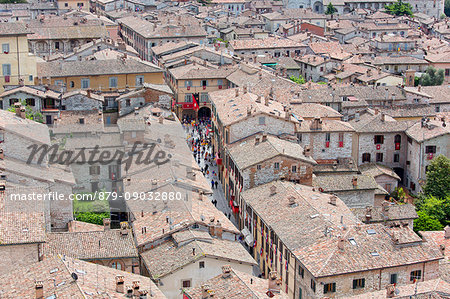 Europe,Italy,Umbria,Perugia district,Gubbio. The crowd and the Race of the Candles