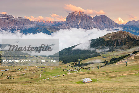 Seceda in a cloudy day, Val Gardena Valley, Dolomites, Trentino Alto Adige District, Italy