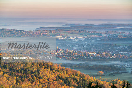 Hechingen, Baden-Württemberg, Germany. First lights of the day on the town.