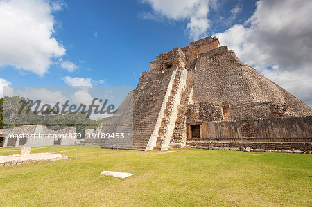 Pyramid of the Magician, Uxmal archeological site, Yucatan, Mexico.