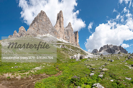 Auronzo, province of Belluno, Veneto, Italy. The Tre Cime di Lavaredo