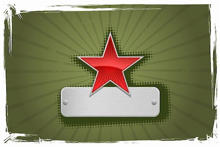 simsearch:400-03998090,k - Vector illustration of a green frame with red star and metal copy-space 2 Foto de stock - Super Valor sin royalties y Suscripción, Código: 400-04004573