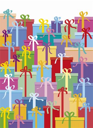 Gift boxes with decorative bows and ribbons Foto de stock - Super Valor sin royalties y Suscripción, Código: 400-04004636