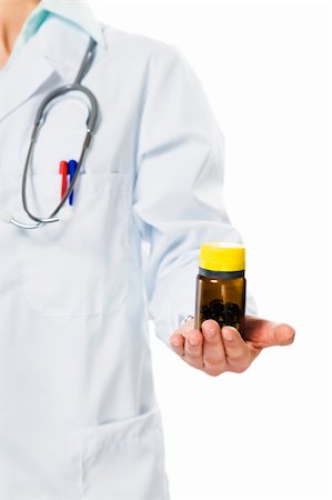 simsearch:400-04880039,k - healthcare and medicine: doctor with bottle of pills in her hand Foto de stock - Super Valor sin royalties y Suscripción, Código: 400-04005113