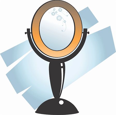 speculum - Illustration of a make up table mirror of round shape Stock Photo - Budget Royalty-Free & Subscription, Code: 400-04005776