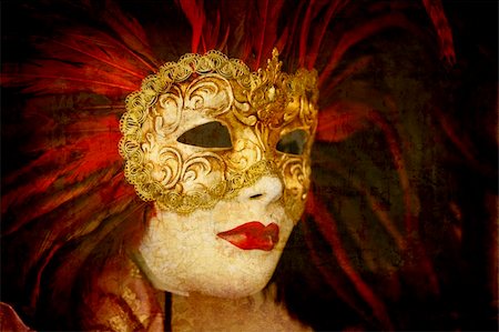 simsearch:400-05004765,k - Artistic work of my own in retro style - Postcard from Italy. - Carnival mask - Venice Fotografie stock - Microstock e Abbonamento, Codice: 400-04005920