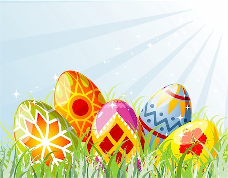 simsearch:400-04242338,k - Easter eggs with ornament in grass, element for design, vector illustration Photographie de stock - Aubaine LD & Abonnement, Code: 400-04006904