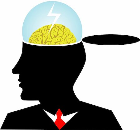 vector illustration for a business man brain storming, metaphors Photographie de stock - Aubaine LD & Abonnement, Code: 400-04006952