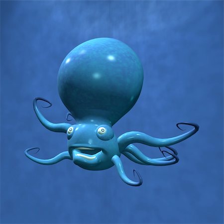 Olaf the Toonimal Octopus - 3D Render Stock Photo - Budget Royalty-Free & Subscription, Code: 400-04007083