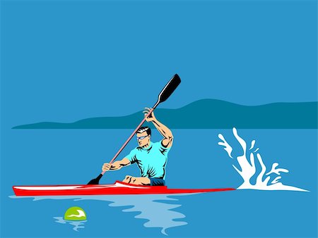Illustration on kayaking Stock Photo - Budget Royalty-Free & Subscription, Code: 400-04007110