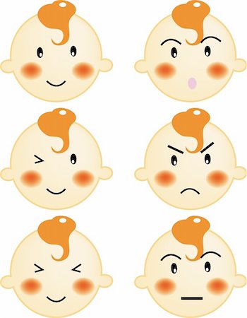 A series of baby face, expression in vector, illustration. Stock Photo - Budget Royalty-Free & Subscription, Code: 400-04007361