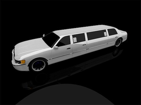 3d rendered illustration of a white limousine Stock Photo - Budget Royalty-Free & Subscription, Code: 400-04007445
