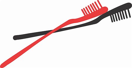 Illustration of red and black toothbrushes Stock Photo - Budget Royalty-Free & Subscription, Code: 400-04007468