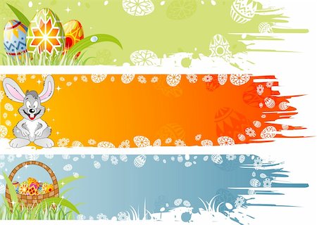 simsearch:400-07306161,k - Easter banner with ornament eggs, rabbit, crib, grass, element for design, vector illustration Foto de stock - Super Valor sin royalties y Suscripción, Código: 400-04007662