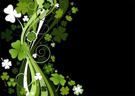 simsearch:400-05885156,k - design for St. Patrick's Day with four and three leaf clovers Stock Photo - Budget Royalty-Free & Subscription, Code: 400-04007704