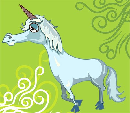 fairyland - Illustration of fantasy of a horse with horn Stock Photo - Budget Royalty-Free & Subscription, Code: 400-04007929