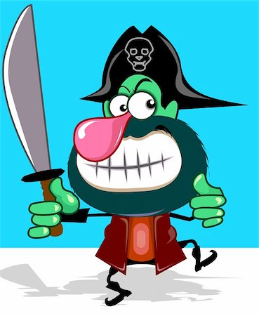 simsearch:400-04007948,k - Illustration of fantasy of a pirate with sword Fotografie stock - Microstock e Abbonamento, Codice: 400-04007934