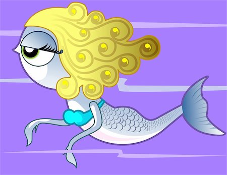 fantasy fish art - Illustration of fantasy of a sea princess Stock Photo - Budget Royalty-Free & Subscription, Code: 400-04007930