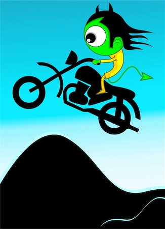 simsearch:400-04008251,k - Illustration of fantasy of alien in motorbike Stock Photo - Budget Royalty-Free & Subscription, Code: 400-04007996