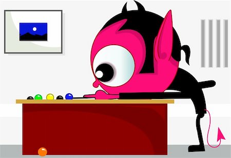 simsearch:400-04008251,k - Illustration of fantasy of alien playing billiards Stock Photo - Budget Royalty-Free & Subscription, Code: 400-04008260