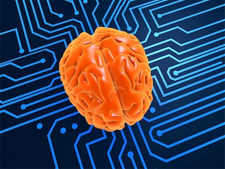 3d rendered illustration of a brain on a chip Stock Photo - Budget Royalty-Free & Subscription, Code: 400-04008271
